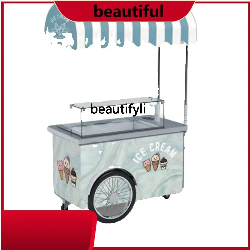 

H Ice cream mobile sales cart mall display promotion stall cart creative street cart