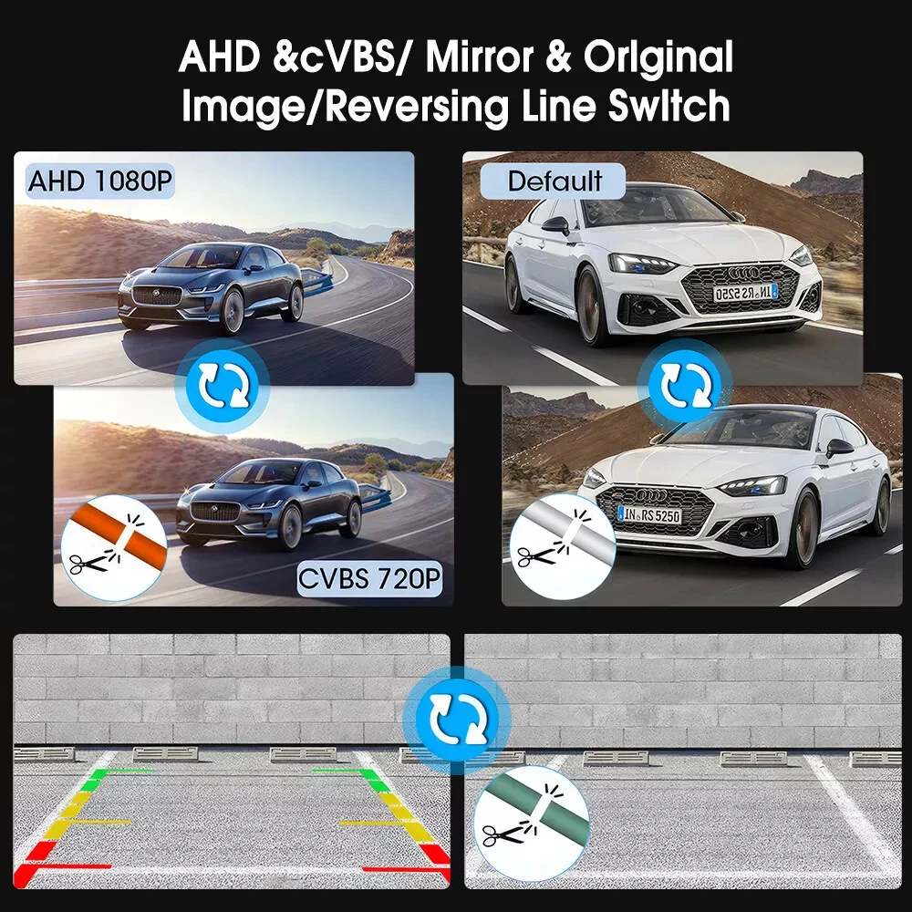 Auto-Rückfahrkamera CVBS AHD 1080P Full HD Rückfahrkamera 170 °   Weitwinkel-Nachtsichtkamera mit Fischaugenobjektiv für das Auto
