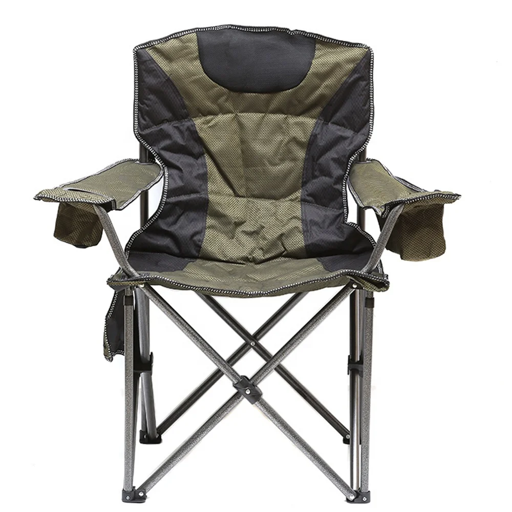 Portable Chair Outdoor Folding Camping Oversized Folding Chair With Cooler Bag for Lawn Picnic and Fishing