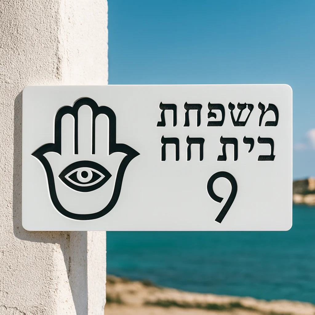 

Personalized Laser Cut Acrylic Custom House Number Sign Plate Waterproof For Outdoor Address plaque Hamsa Hand Gift Home Decor