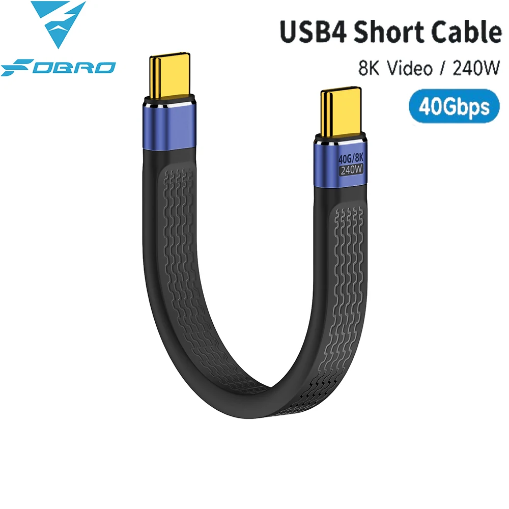 40Gbps USB 4.0 Data Cable 8K 60Hz Type C to USB C Short Cable 240W Full Function PD 3.1 48V/5A for Thunderbolt 4 iPhone 15 Pro