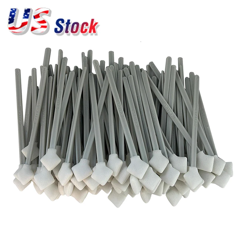 US Stock 200pcs CALCA Foam Cleaning Swabs for E/pson Roland Mimaki Mutoh Inkjet DTF Printers 5.9in Length DTF Tools Accessories