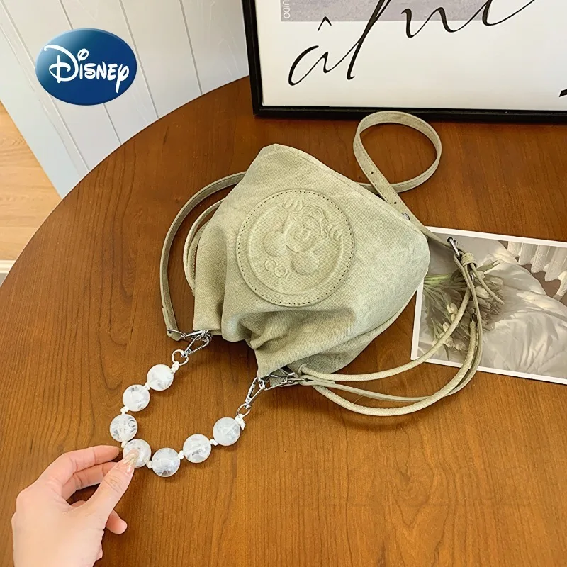 Disney Mickey New Women's Shoulder Bag Cartoon Cute Mini Fashion Trend Women's Handbag High Quality Casual Mini Bucket Bag