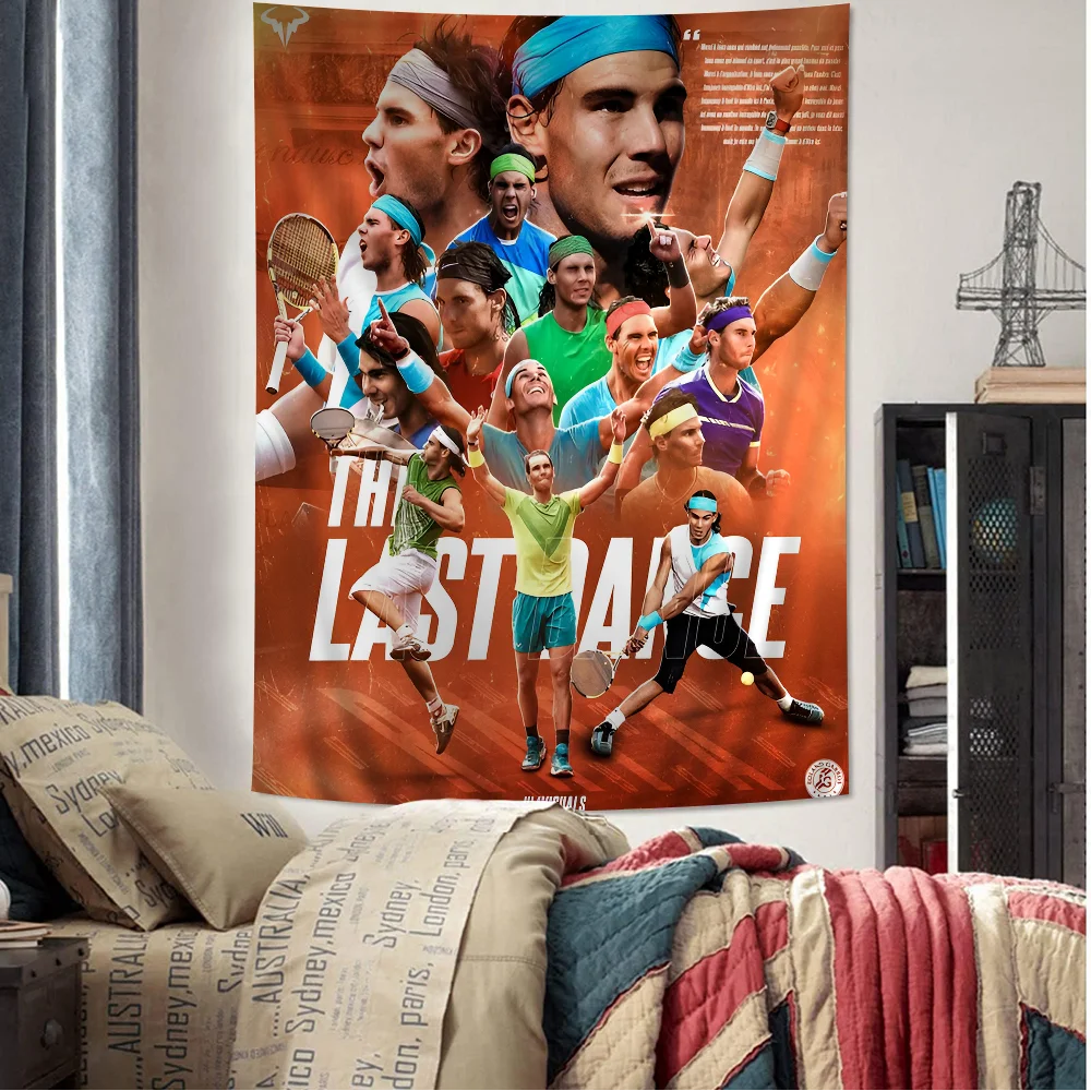 نسيج ملون معلق على الحائط ، التارو المعلق ، سجاد الهيبي ، ديكور فني لجدار النوم ، R-Nadal ، R-Roger ، N-Nadal