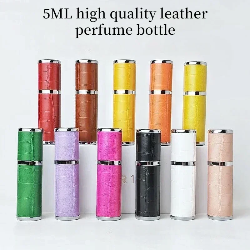 5ml Leather Perfume Atomizer Bottle Portable Refillable Fine Mist Spray Bottle Travel Mini Empty Perfume Sprayer Exquisite Gift