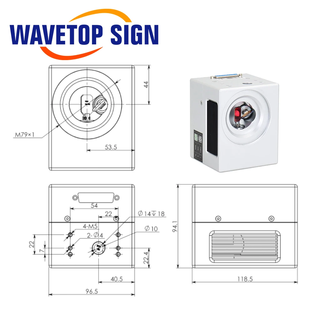 SignkoRay SG2206 355nm UV Laser Scanning Galvo Head Input Aperture 10mm Galvanometer Scanner with Power Supply Set