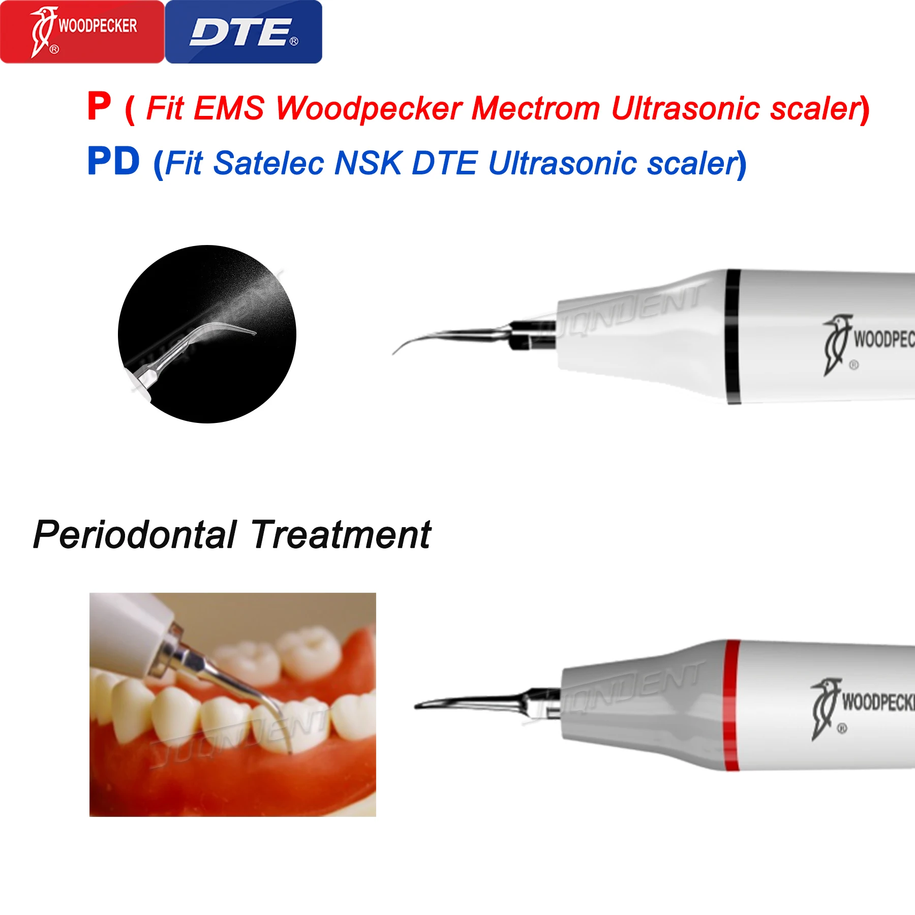 Woodpecker DTE Dental Ultrasonic Scaler Tips Periodontics Endodontics Scaling Tips Fit NSK SATELEC Scaler Handpiece Dental Tools