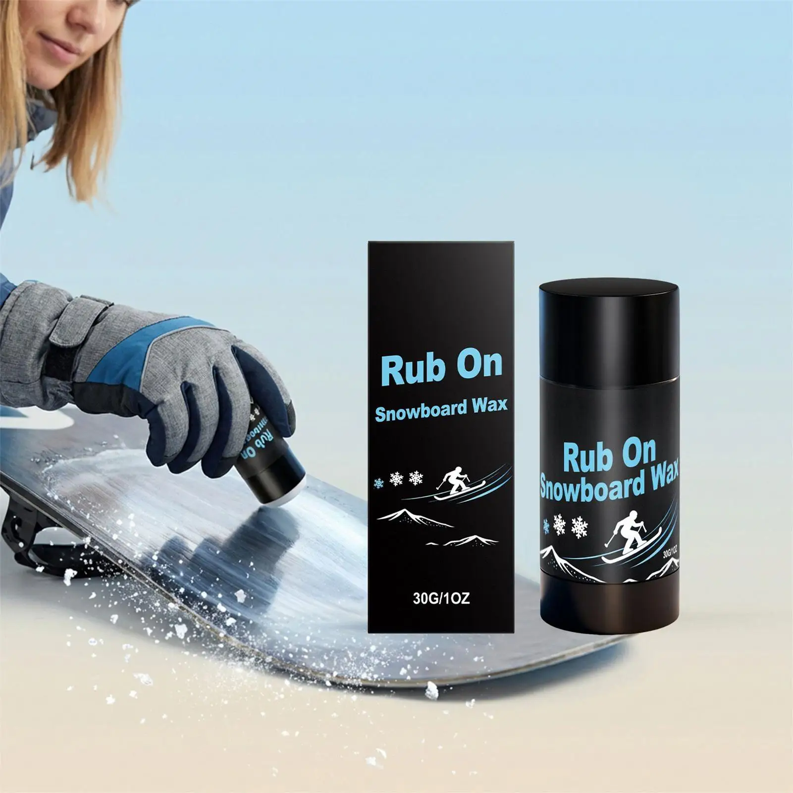 

Rub on Snowboard Wax 30g Easy Use Reduce Friction Tool Ski Base Wax for Indoor Outdoor Home Park Winter Sports Snow Snowboard
