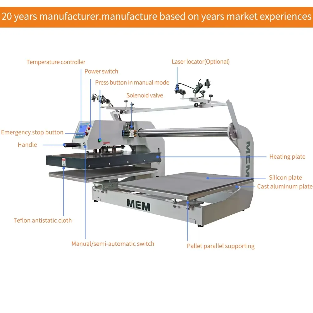 

【Best-selling】TQ 4050 MEM 16x20 Inch 40x50 Cm Pneumatic Dual Heat Press Machine For T Shirt Heat Press