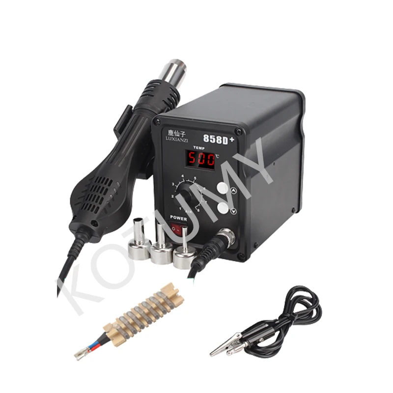 858D+/852D++ Heat Gun Desoldering Stand Soldering Iron Phone Repair Welding Station Welding Hot Air Fan Gun LED Screen