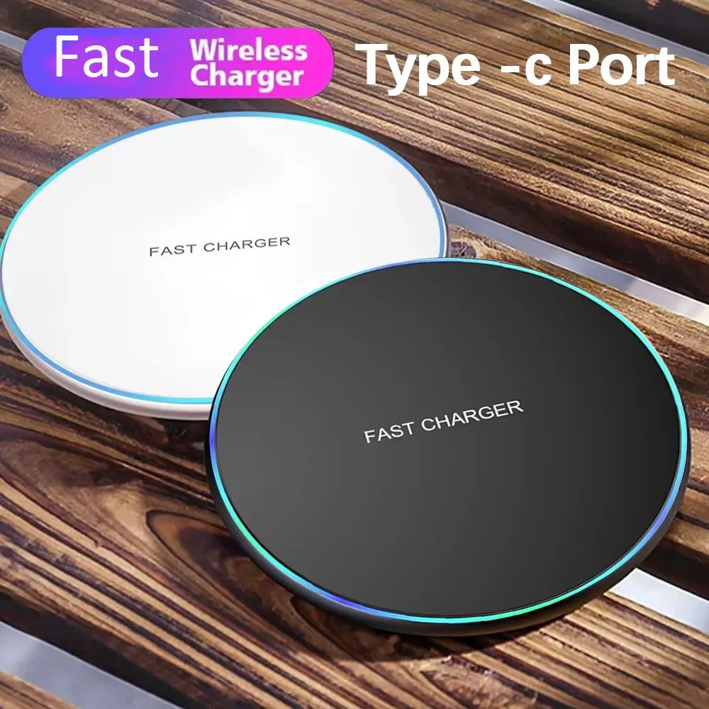 Wireless Charger USB C Pad Quick Charge QC 3.0 For iPhone 17 16 15 14 13 12 11 XR 8 Samsung S24 S23 S22 Fast Charging Station