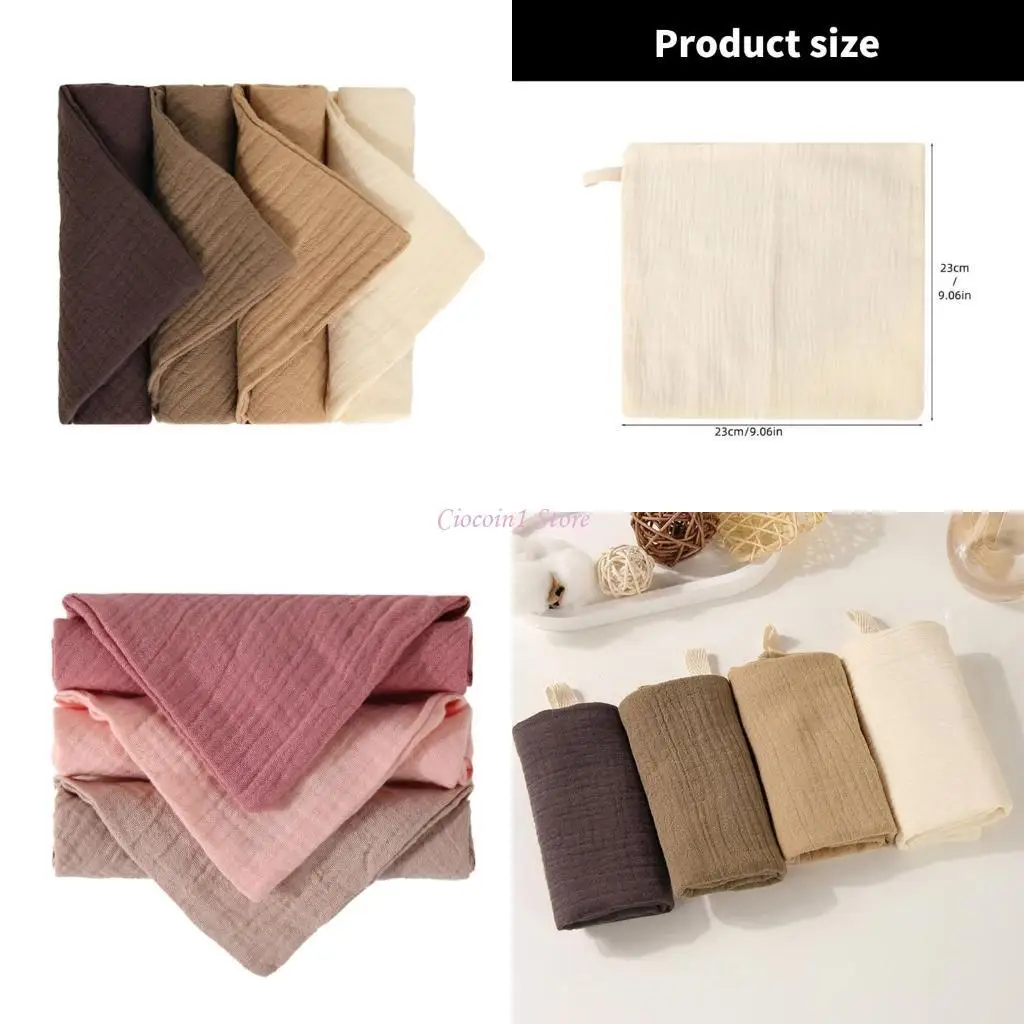 y1ub 4pcs 타액 물티슈 베이비 타월 버프 천장 광장 타월 아기 와이프 천
