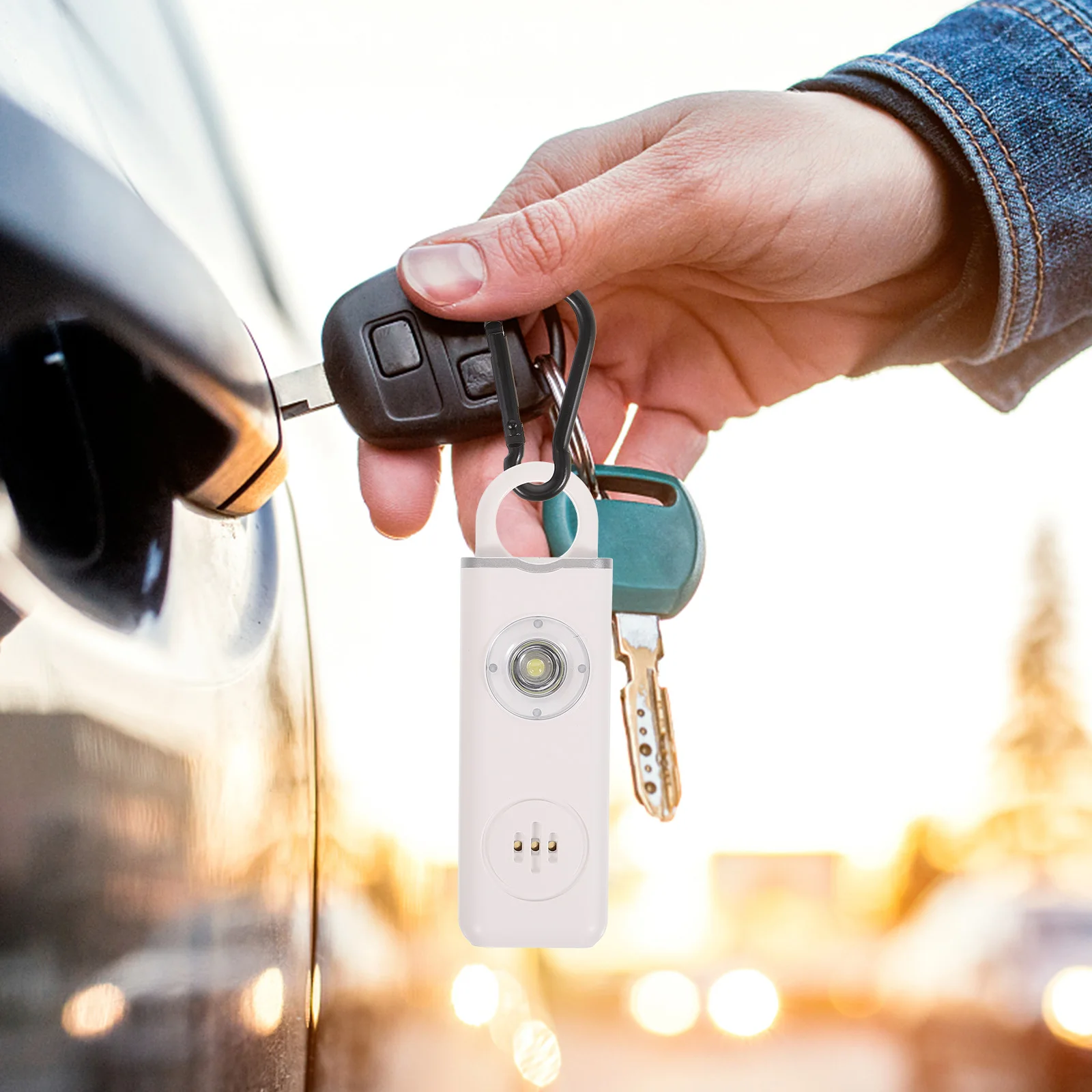 مجموعة واحدة من إنذار سلسلة المفاتيح للنساء، جهاز السلامة الشخصية، حماية الطوارئ، حلقة مفاتيح بصوت عالٍ، محمول للاستخدام اليومي #3