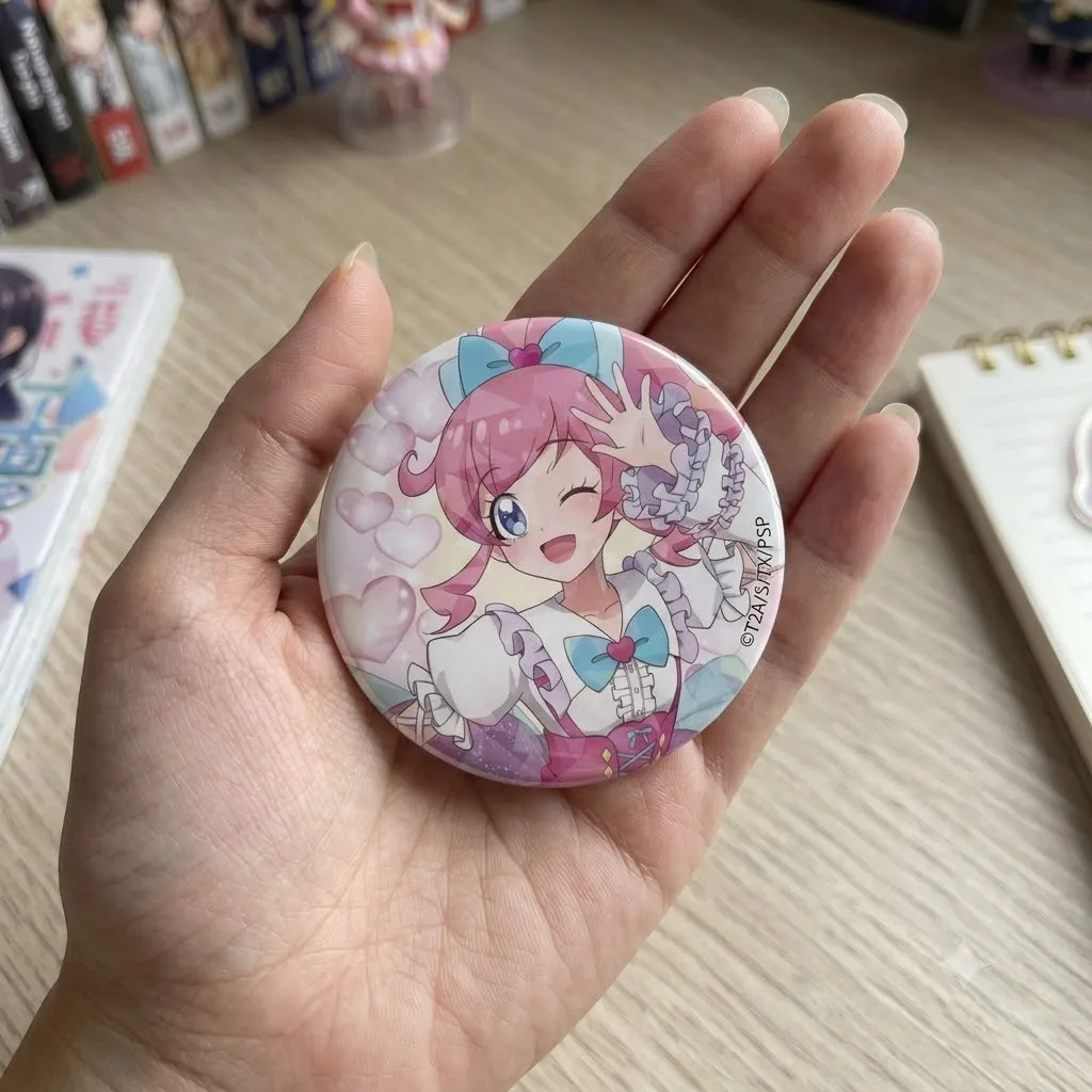 Anime Kiratto Prichan 6cm Badge Pin, Fan Gift, KP Character, Backpack Decor Xmas Holiday Present keychain