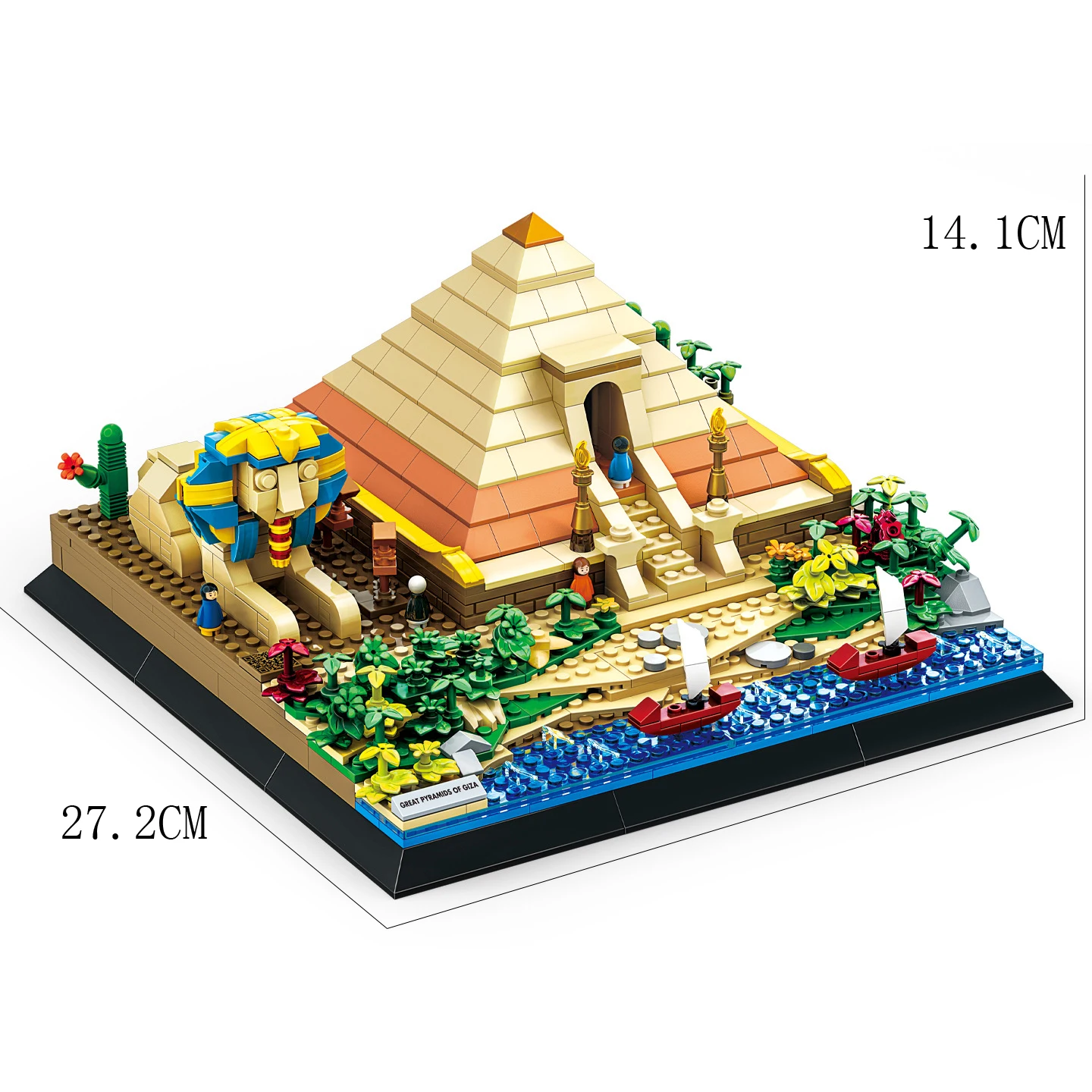 Creative Model Building Blocks Set Creative Historical Relics Cairo Egypt Giza Pyramid Educational Puzzle Construction Toy Gift