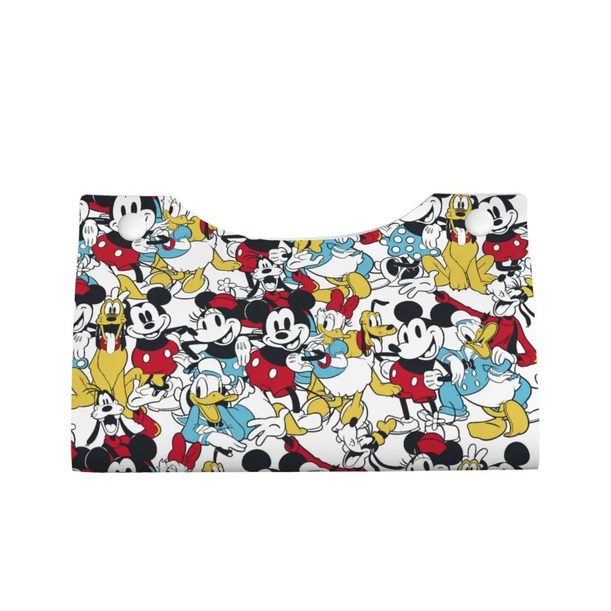 Custom Mickey Mouse And Friends Tissue Box Cover PU Leather Rectangular Cartoon Facial Tissue Box Holder for Bathroom Office