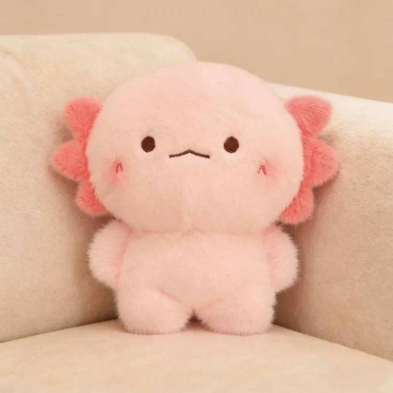 Soft Cute Axolotl Plush Toy Fluffy Salamander Stuffed Plushie Throw Pillow Kawaii Cartoon Doll Home Decor for Children Gifts