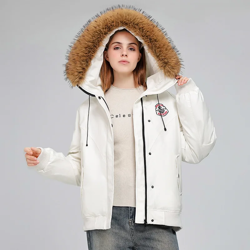 2026 Women Loose Warm Faux Fur Collar Padded Jacket, Trendy Winter Cotton Coat