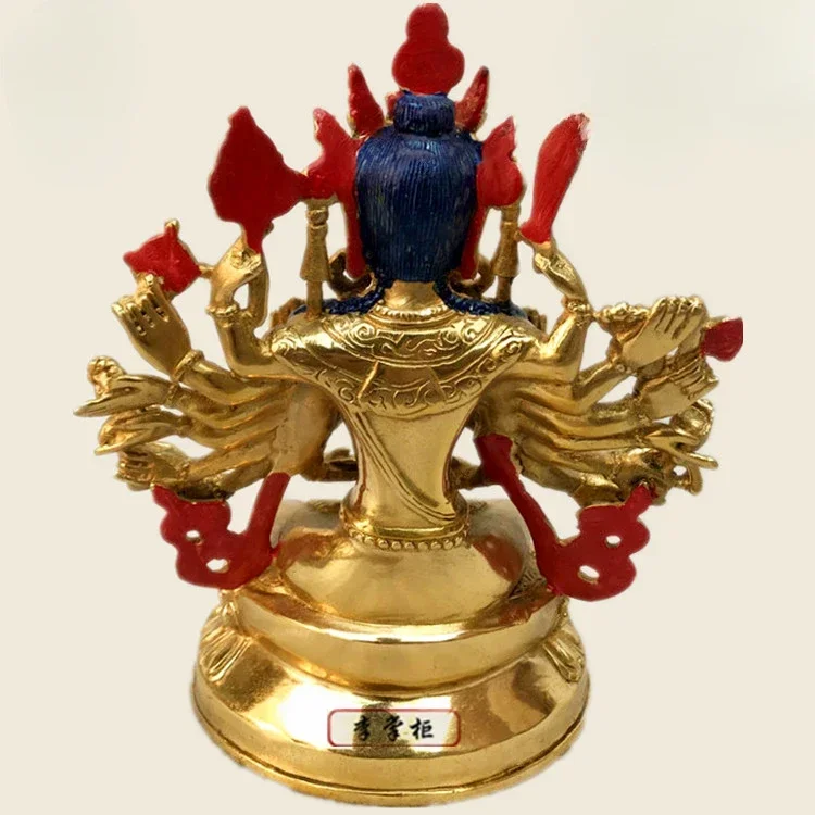 Pure copper tantra Tibetan painting full gilt Zhunti Buddha mother Buddha statue bronze statue temple hall home decoration 20CM