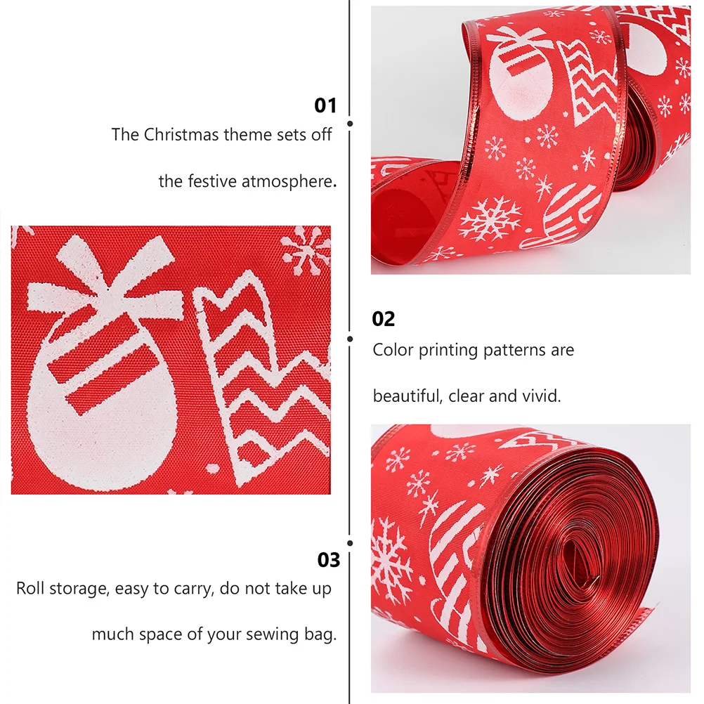 2pcs Winter Decor Ribbon For Gift Wrapping Snowflake Bows Gift Wrapping Christmas Tree Festival Package Supply Storage