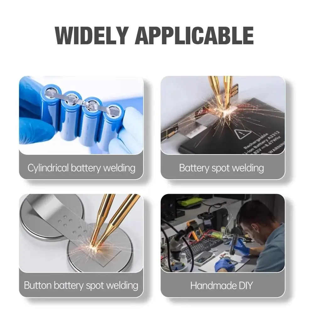 

2-в-1 аппарат для точечной сварки, ручной сварочный инструмент для печатной платы со светодиодной подсветкой, двойной импульсный сварочный аппарат, портативный аккумулятор для точечной сварки