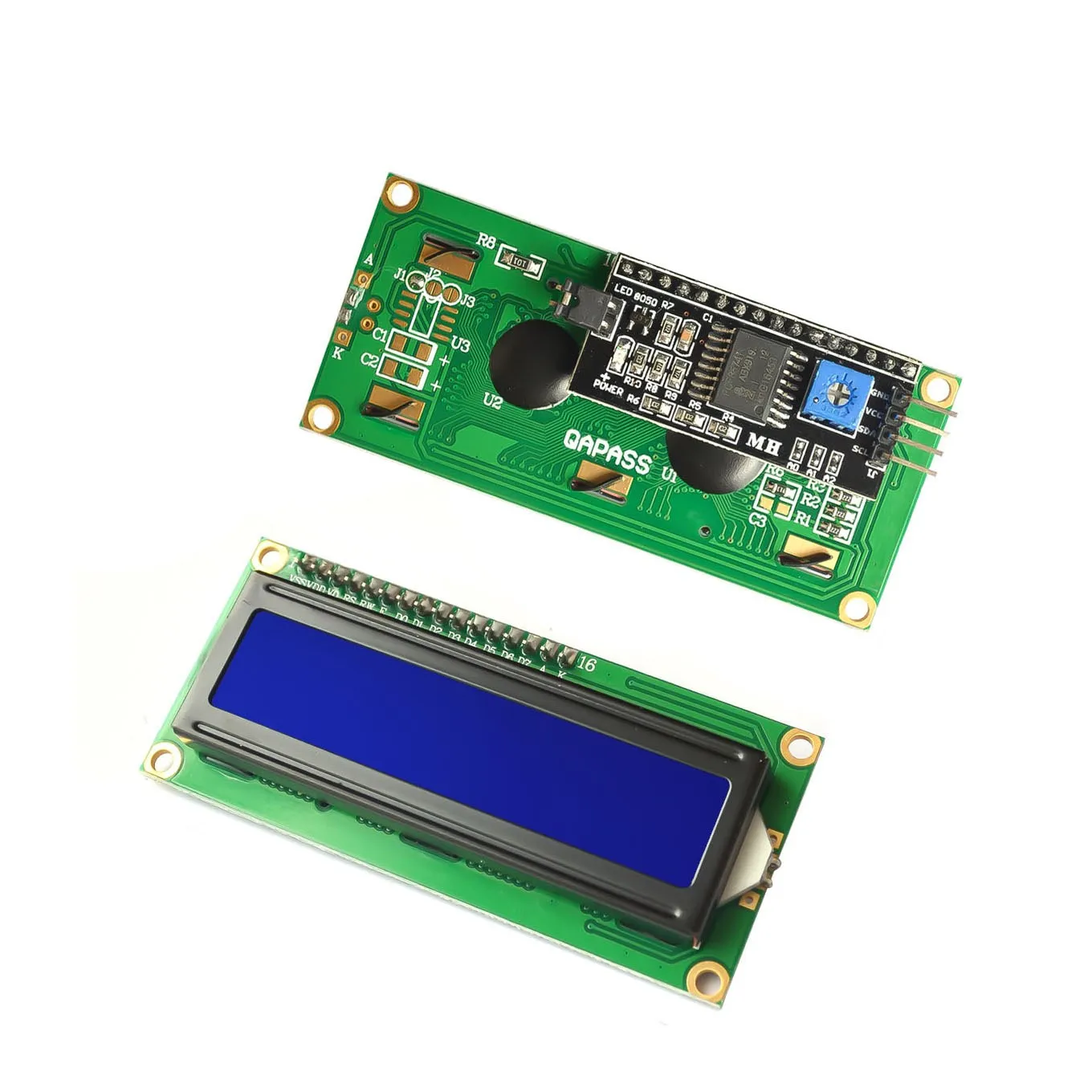 Forarduino Lcd1602 1602Lcdmodule Blauw Geel Groen Scherm 16X2 Karakter Lcd-Scherm Foruno R3 Mega256 Pcf 8574T Iic Interface 5V