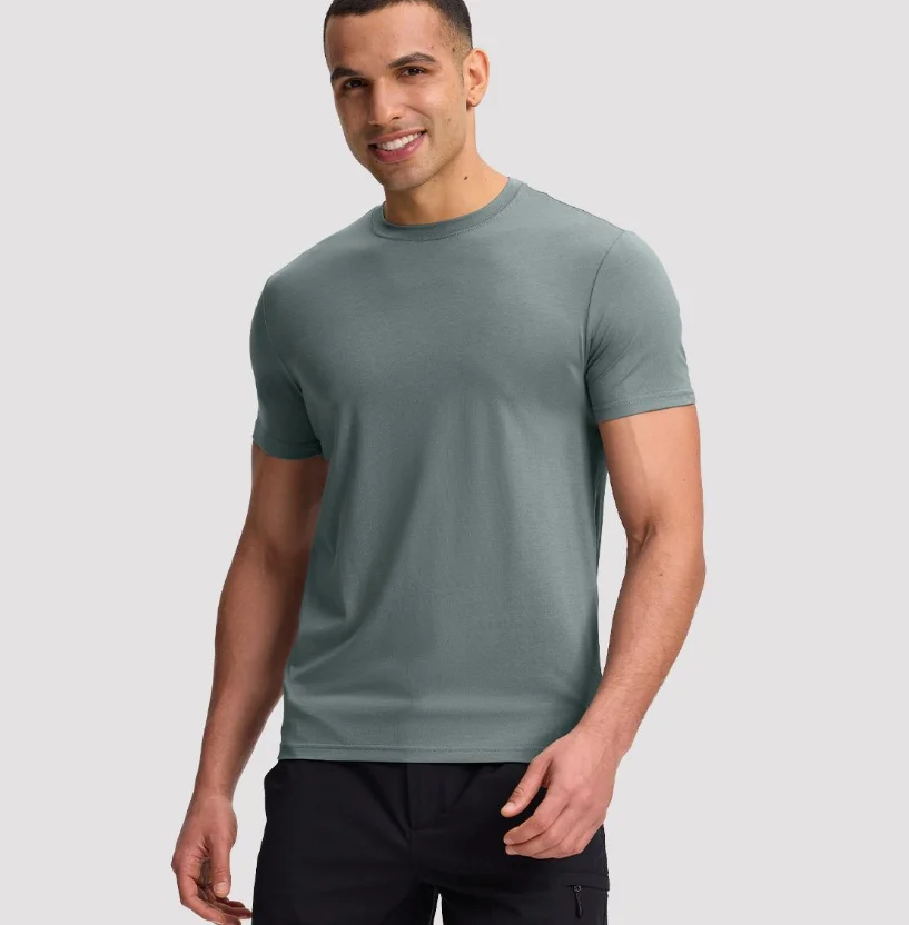 Pioneer Camp Mens Bamboo Viscose T Shirt Ultra Soft Plain Tshirts for Men Cooling Crew Neck Casual Basic Tee Shirt Undershirt