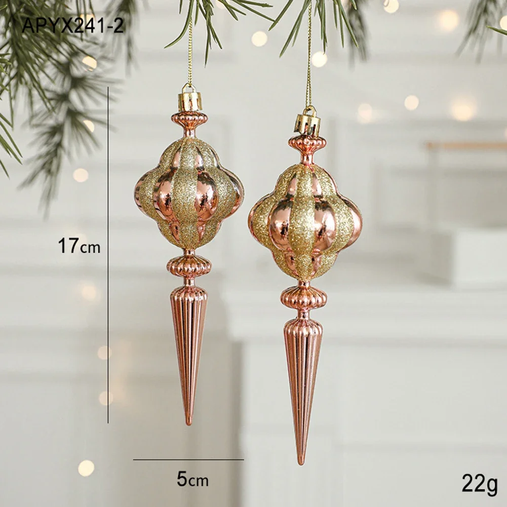 2pcs/set Christmas Tree Hanging Ornament Candy Cane Pine Cone Ornament Set Christmas Ball Ornaments 2025 New Year Gifts Navidad