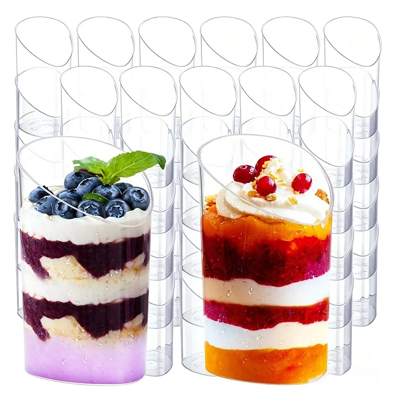 10/20/40PCS Dessert Cups Party Disposable Plastic Cups Ice Cream Cup for Wedding Birthday Party Tasting Sample Appetizers
