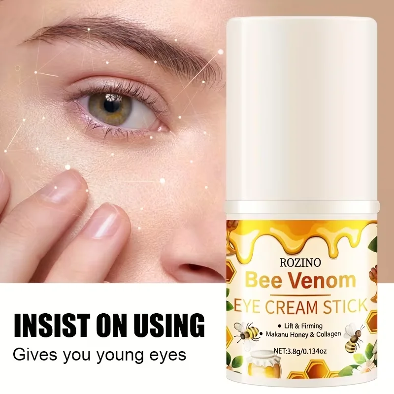 1Pcs/2Pcs/3Pcs Bee Venom Eye Cream Stick, Super Hydrating and Moisturizing, Tightens and Cares for the Skin Around the Eyes, Easy to Absorb, Cares for and Nourishes the Skin Around the Eyes, Makes the Skin Around the Eyes More Hydrated and Smooth, Makes the Skin Around the Eyes Appear More Confident, Mini Version, Easy to Carry and Can Be Used at Any Time