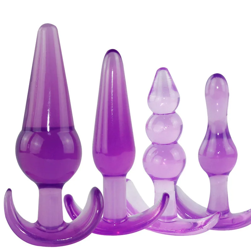 Plugue anal de silicone, quatro peças, extra grande, dispositivo de masturbação, brinquedos sexuais, brinquedo sexual adulto, dilatador anal