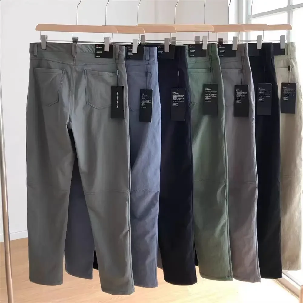 Lemon-pantalones de chándal clásicos para hombre, chándal informal de negocios con bolsillos, cuatro lados, Otoño e Invierno