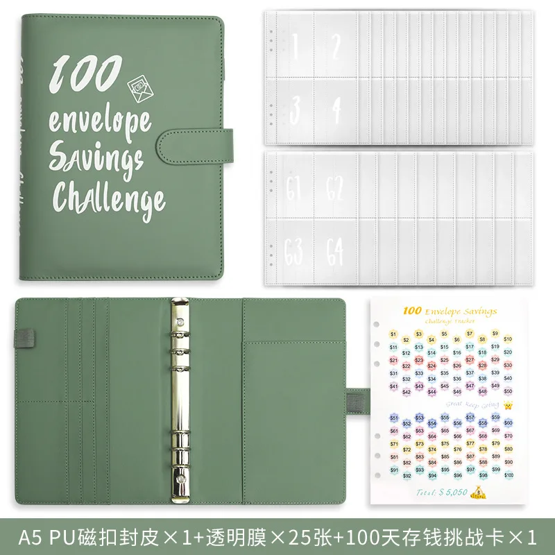 100 Envelope Cash Savings Challenge, Saving Challenge Envelop Book, Budget Envelope Financial Assistant, A5 Size Cash Binder New