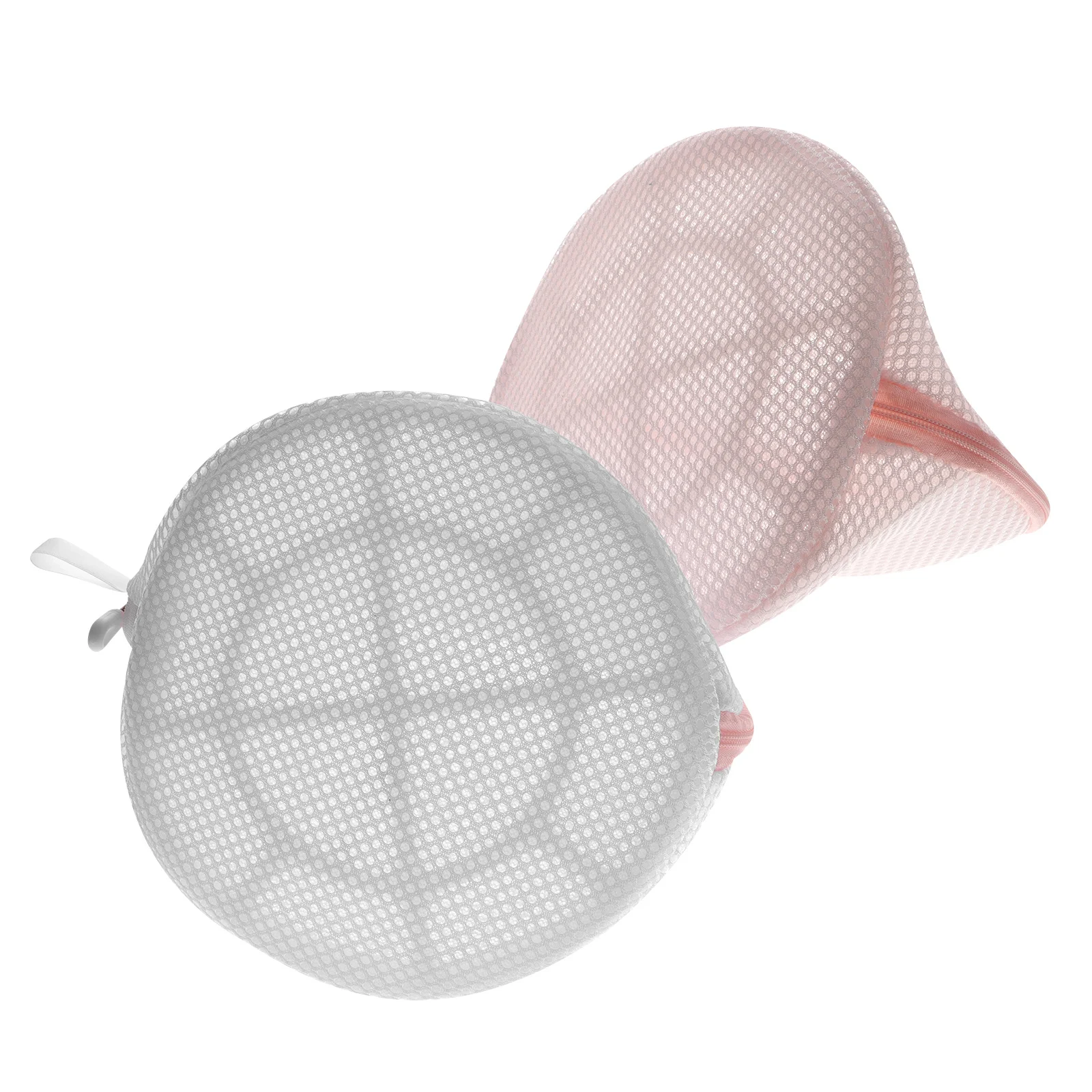

2Pcs Laundry Mesh Bags Zippered Delicate Bra Panties Washing Bags Shell Bracket Protection Net Lotus Root Starch Color White