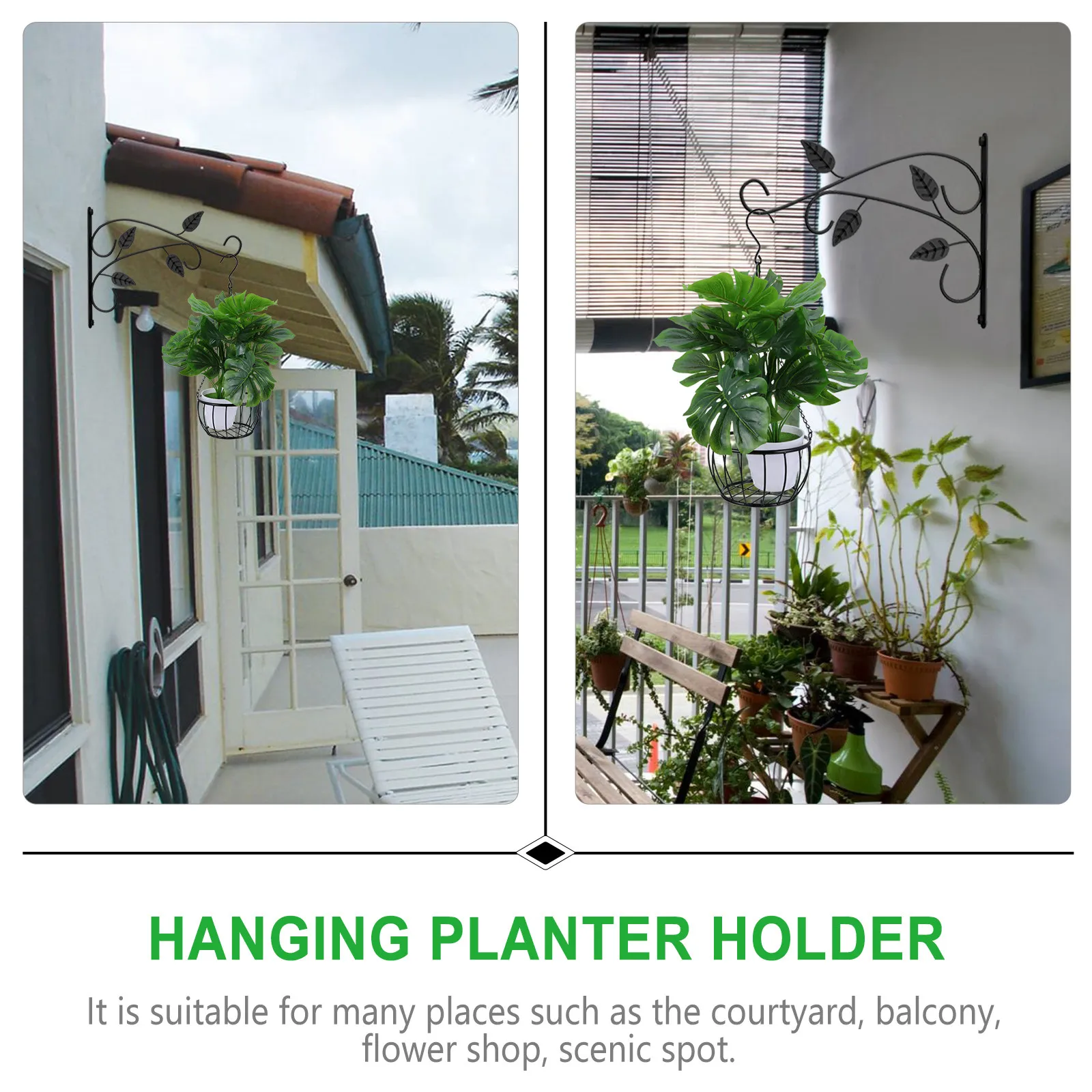 Hanging Planter Basket Iron Material Premium Workmanship Deformation Resistant Flower Holder for Balcony Flower Shop Porch Use