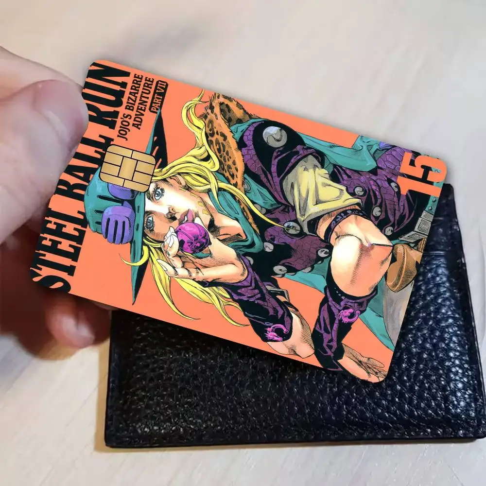 Japanese Anime Steel Ball Run 2024 Anime Cartoon Skin Stickers Film Tape Case for Big Credit Debit Card Front Side