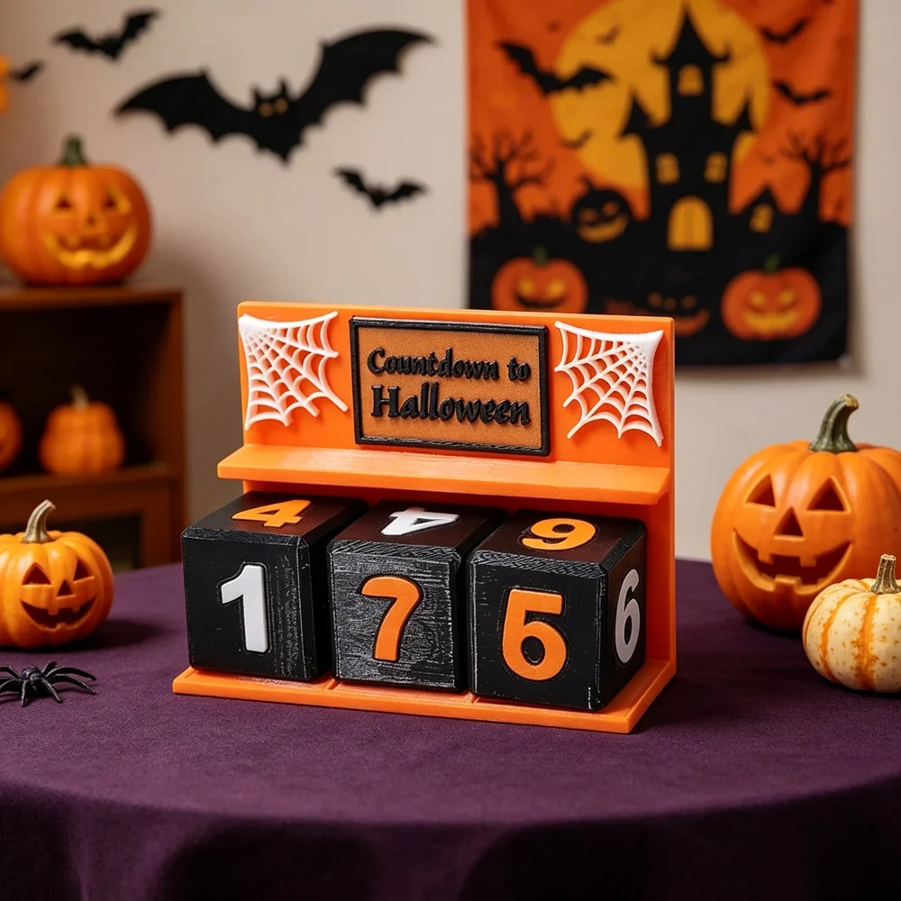 12cm Halloween Countdown Block Realistic Halloween Advent Calendar Ornaments For Dining Table Bedside Cabinet Window Sill