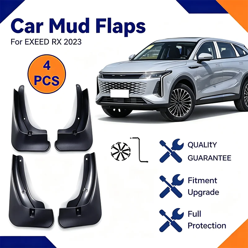 For Exeed RX 2023 Front Rear Mud Flaps 4Pcs Splash Guards Wheel Fender Mudguards Exterior