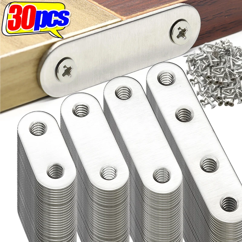 Edelstahl-Eckwinkel, Metall, flach, gerade Klammer, feste Verbindungsplatte, Eckwinkel für die Reparatur von Möbelschränken