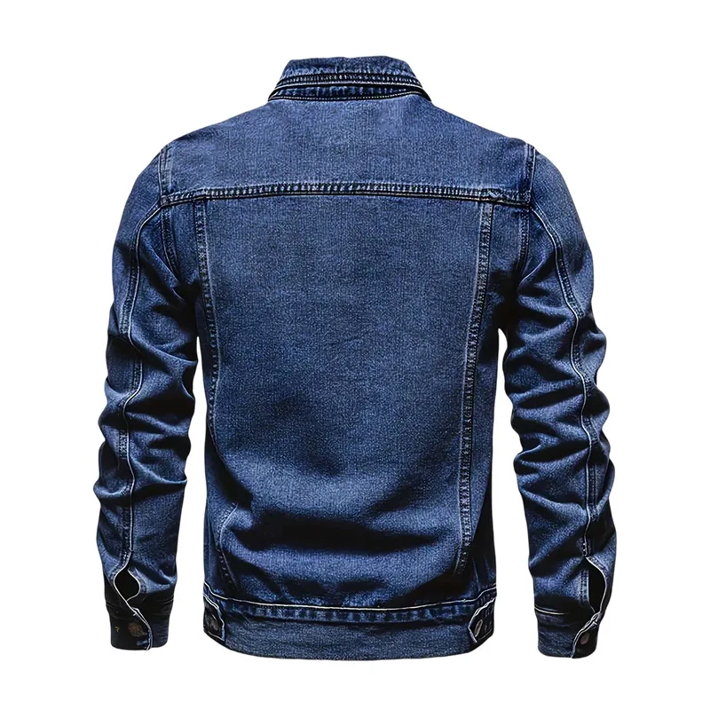 American New Men's Slim-fit Denim Jacket Korean Version Large-size Fashion Casual Cardigan Jacket Men's Clothing