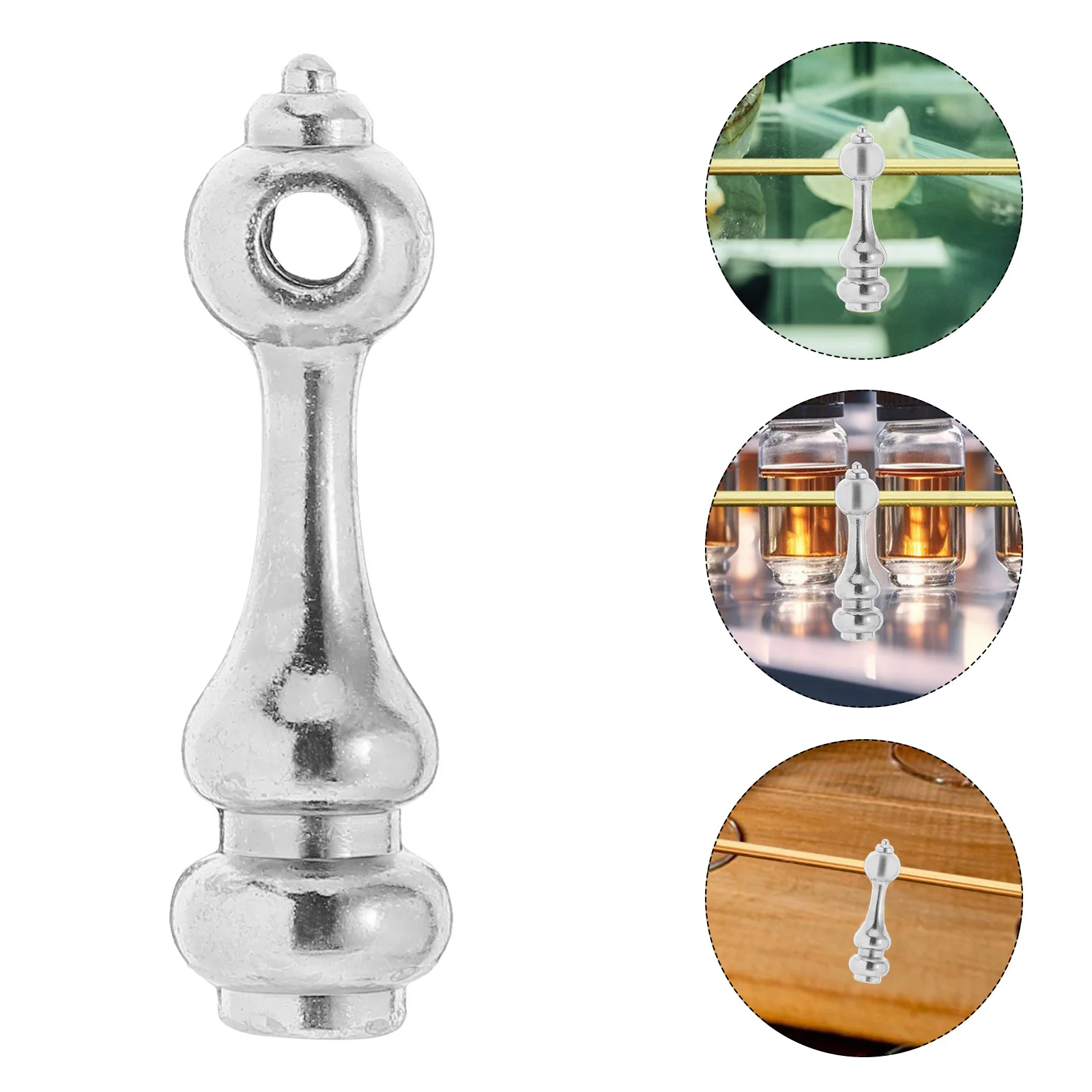 

10Pcs Furniture Glass Connectors Zinc Alloy Rail Post End Caps for Wine Cabinet Cart Fence Decorative Hardware Connection