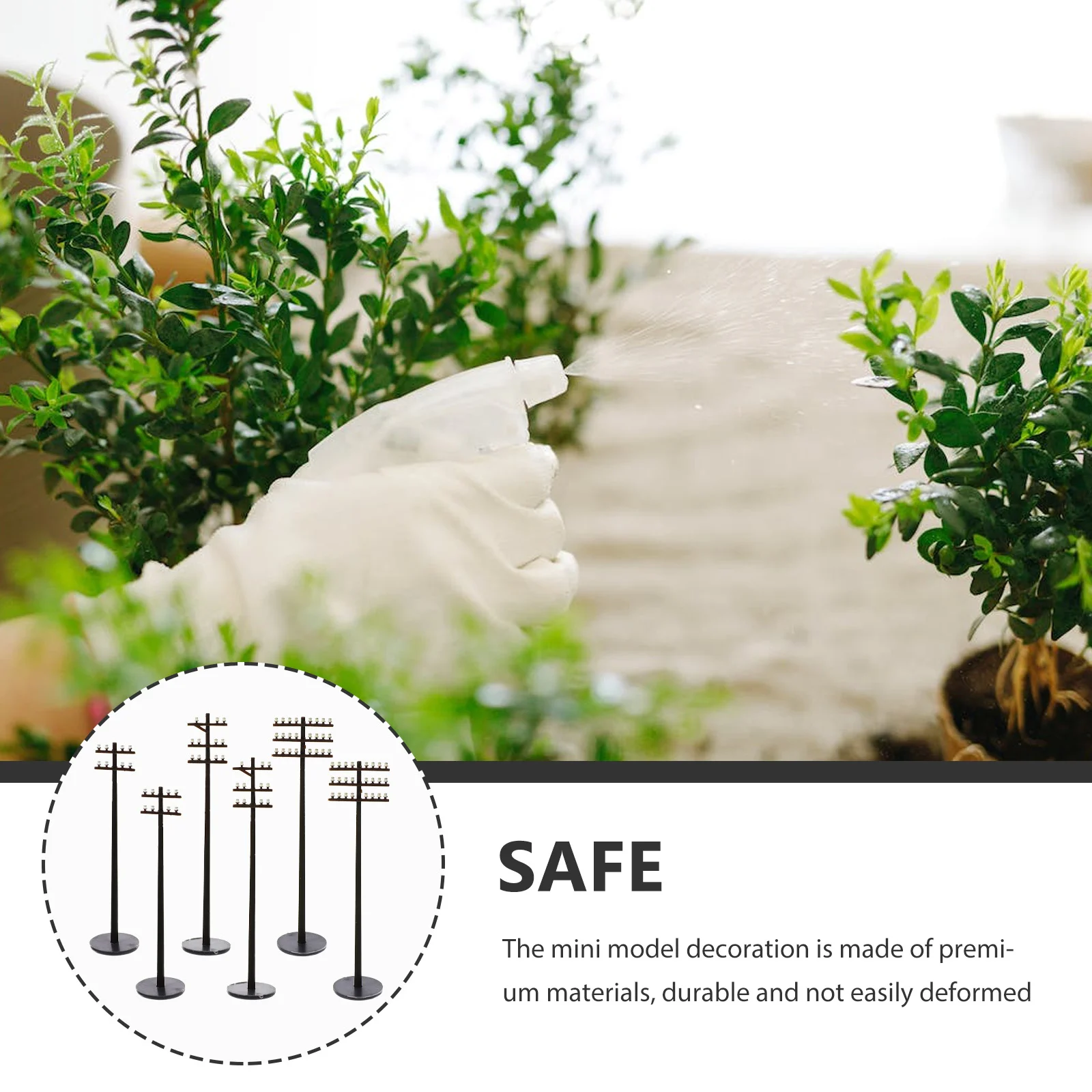 6 Pcs The Black Phone Micro Landscape Telephone Pole DIY Telegraph Poles Models Sand Table Decor Microlandscape Decoration Miss