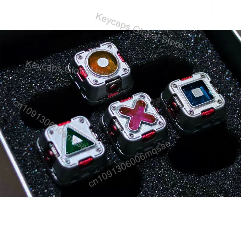 Personalized Metal 4-key Keycaps Metal Handmade Creative Light-transmitting Keycap for Customized Mechanical Keyboard