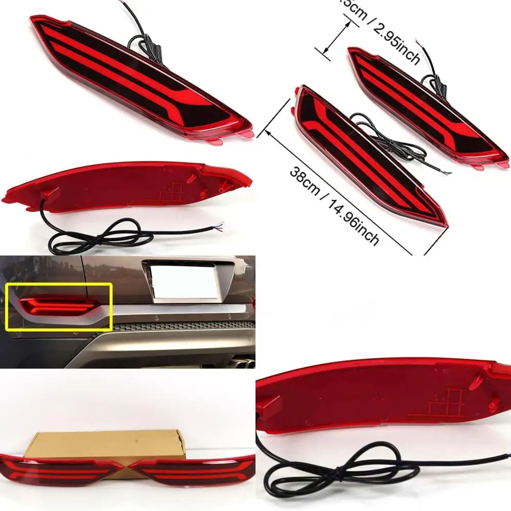 2015-2017 أضواء عاكسة للمصد الخلفي LED من Hyundai Tucson مع القيادة والفرامل وإشارات الانعطاف وإضاءة الضباب والعدسة الحمراء #1