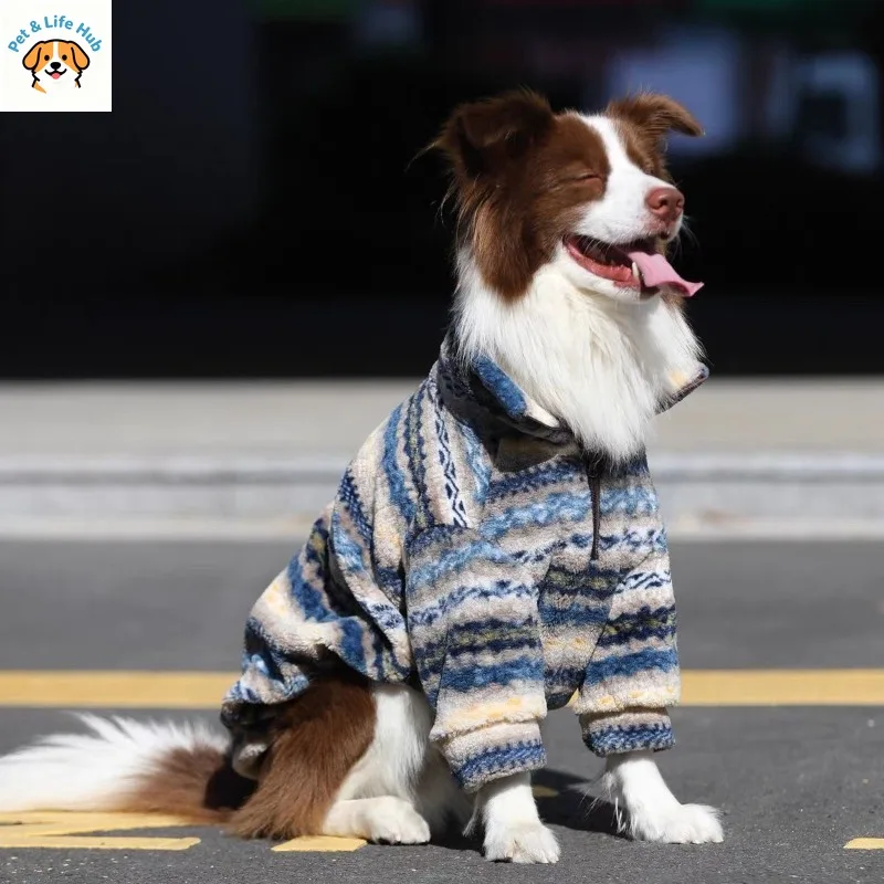 

Зимняя одежда для крупных собак — толстое и теплое двухногое пальто — комплект для утепления крупных собак на осень и зиму — куртка для собак — зоотовары