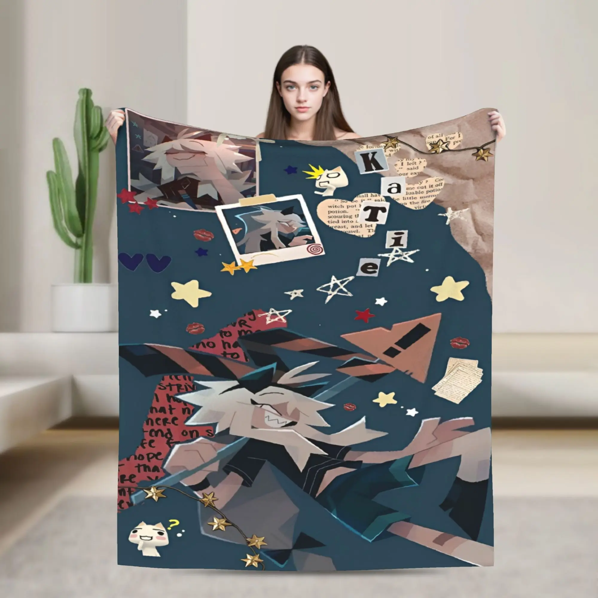 New Arrival Fundamental Paper Education Anime Blankets Soft Flannel  Comfortable Throw Blankets Machine Washable