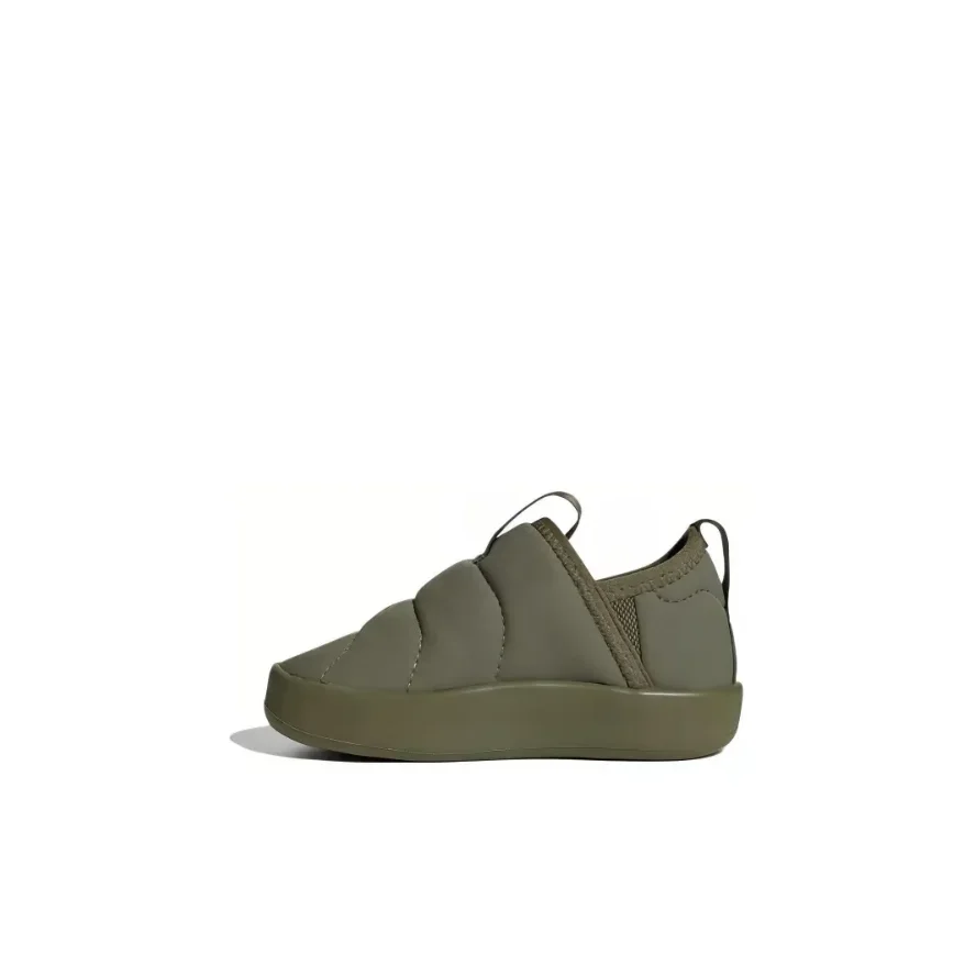 adidas originals Puffylette 360 Fashion Shock Absorbing Wear-resistant Low Top Kids Casual Shoes Olive Green