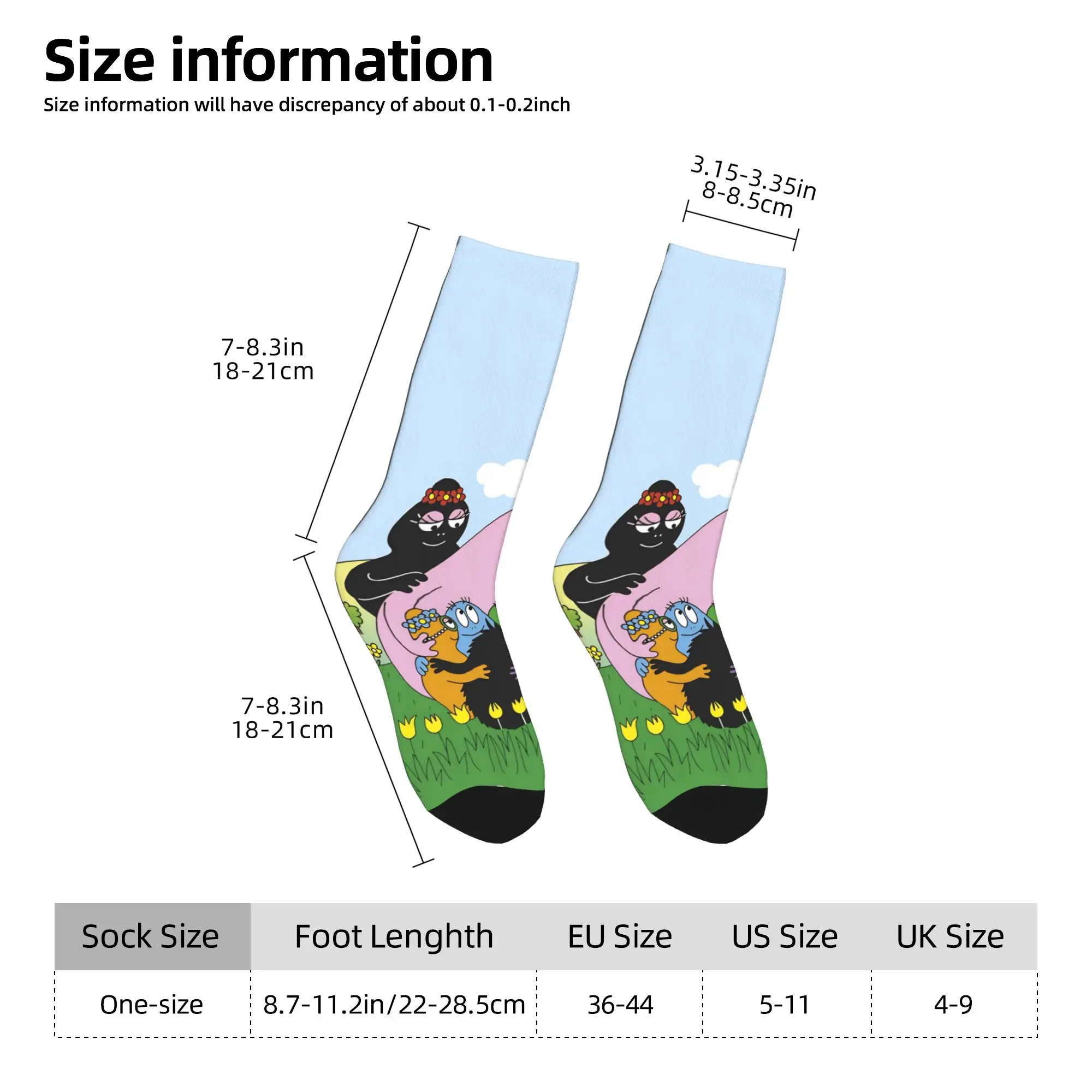 Paar Socken Barbapapa Barbamama Familienstrümpfe Rutschfeste hochwertige Socken Herbst Vintage Design Laufsocken