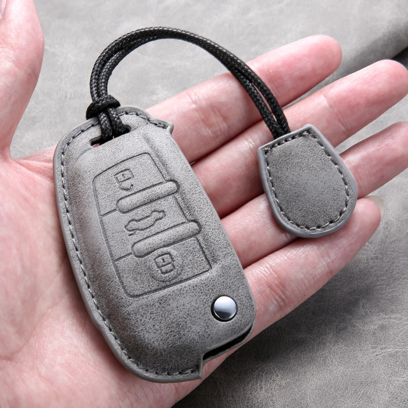

Чехол для автомобильного дистанционного ключа для Audi A4 B9 A5 A6 8S 8W Q5 Q7 S4 S5 S7 TT TTS TFSI RS Alcantara Чехол для ключей Защитный брелок без ключа