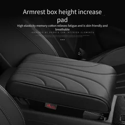 Business Luxury Foam Leather Arm Rest Covering Extender Cushion Protector Pu Leather Armrest Box Mat Car Center Console Cover
